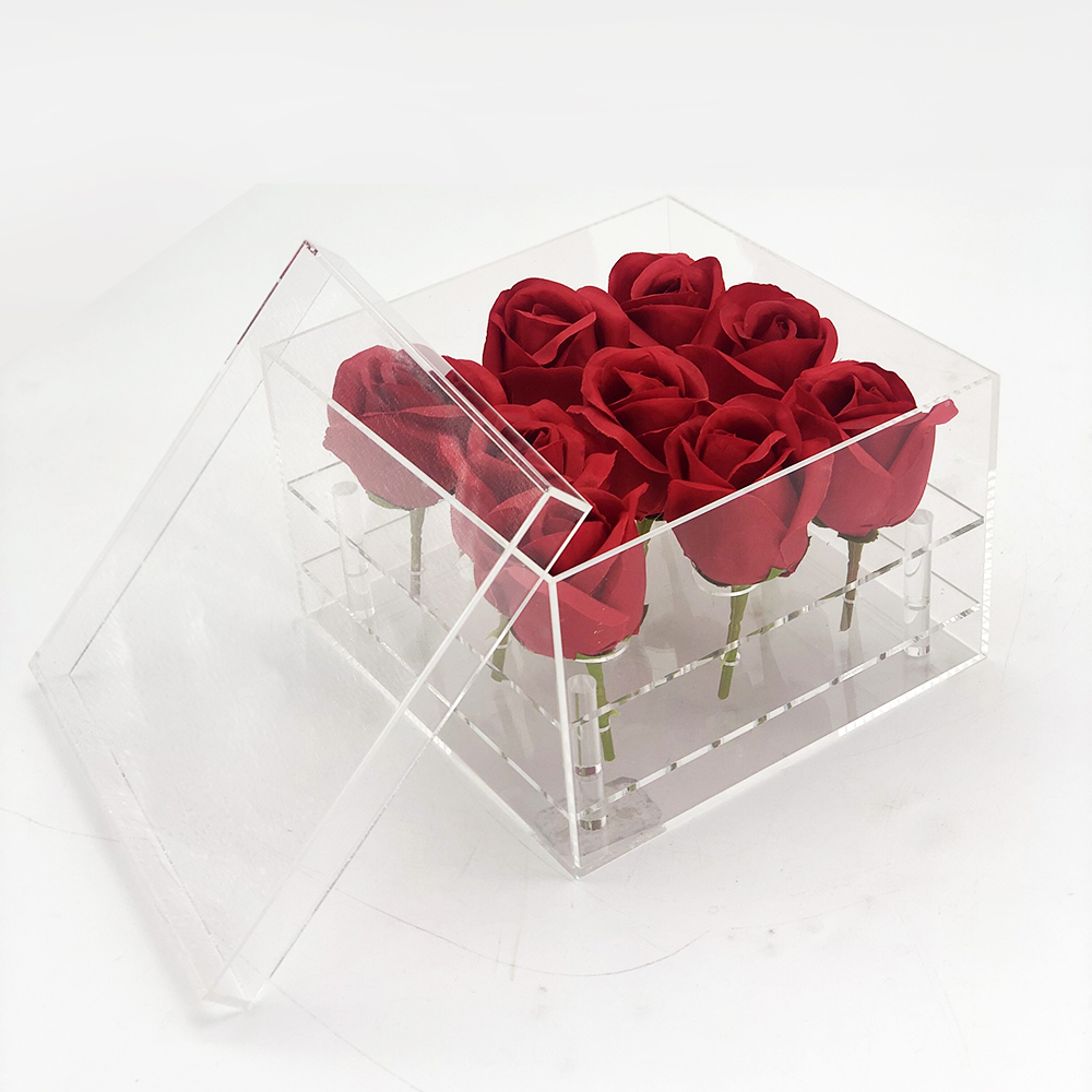 square acrylic box with lid for sale
