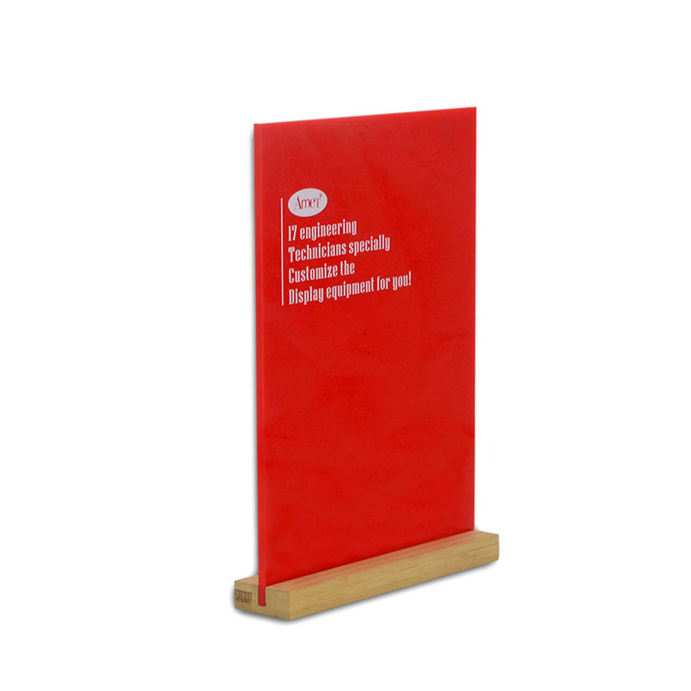 Tabletop Acrylic Wood Display Stand Pop Acrylic Sign Holder Frame for sale