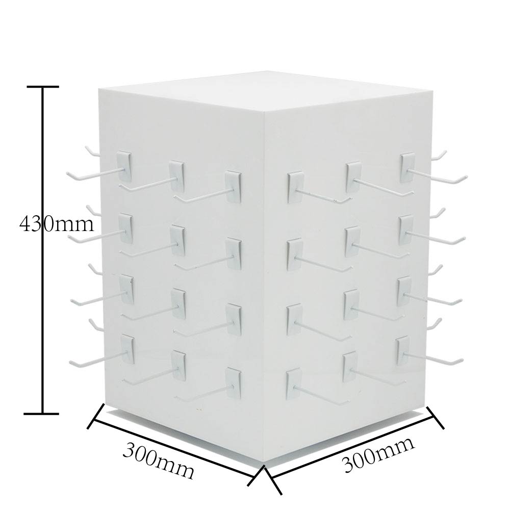 Rotating square acrylic display rack with hook for Product boxes
