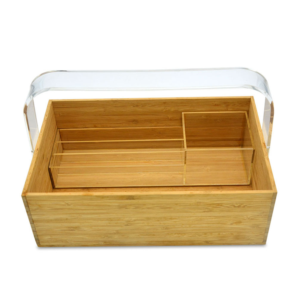 office supplies baskets for Multi-Function Office of acrylic and bamboo materials for Sale