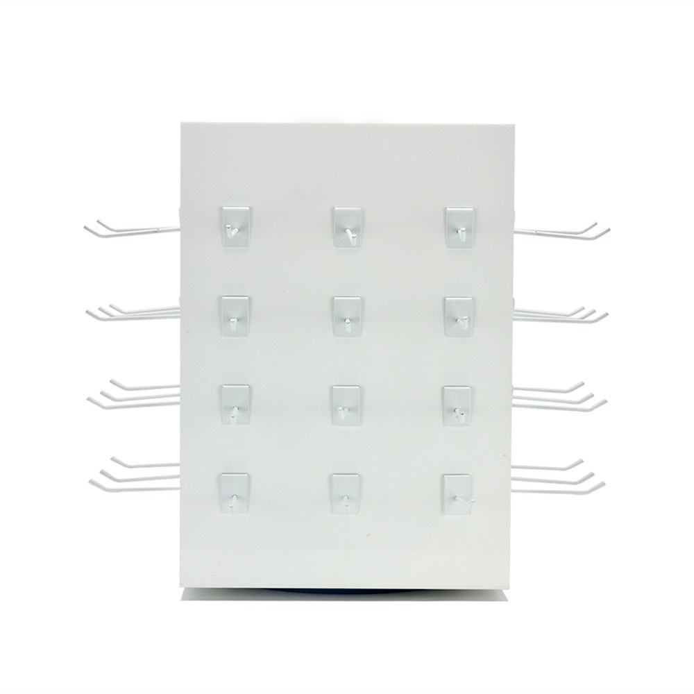 Rotating square acrylic display rack with hook  