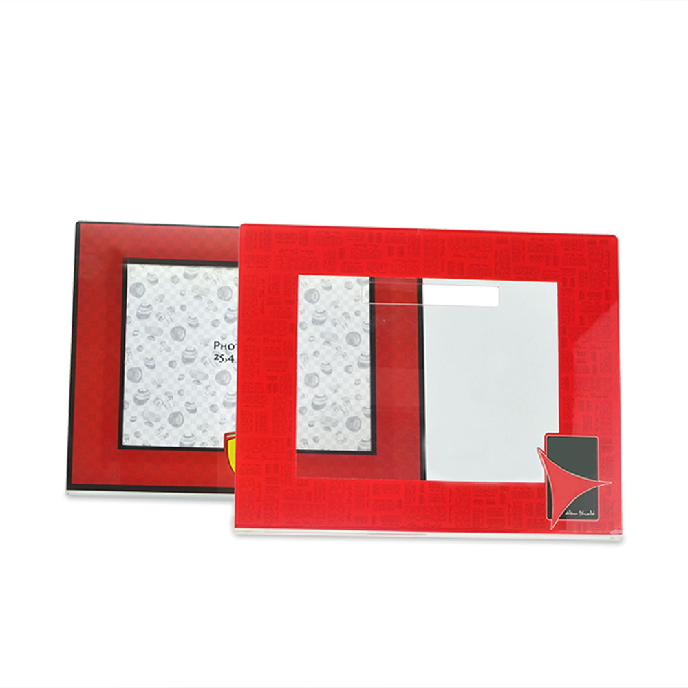 Custom transparent acrylic L-shaped popular logo frame for Sale
