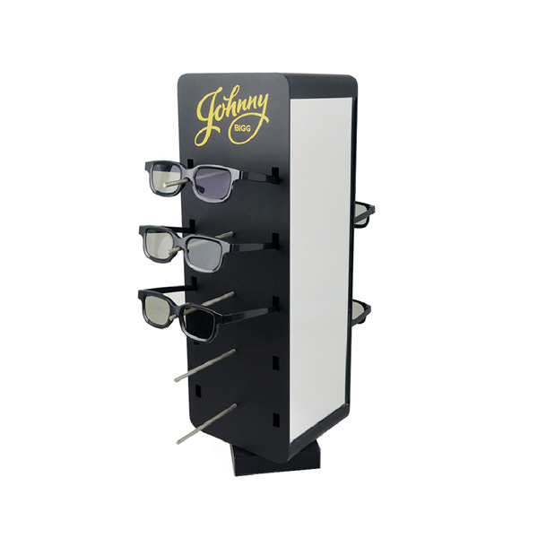 Black Acrylic Glasses Display Shelf  With Turntable