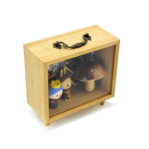 Bamboo And Acrylic Gift Box Display Box For Garage Kit