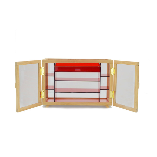 Acrylic and Bamboo Makeup Storage Box with Drawers