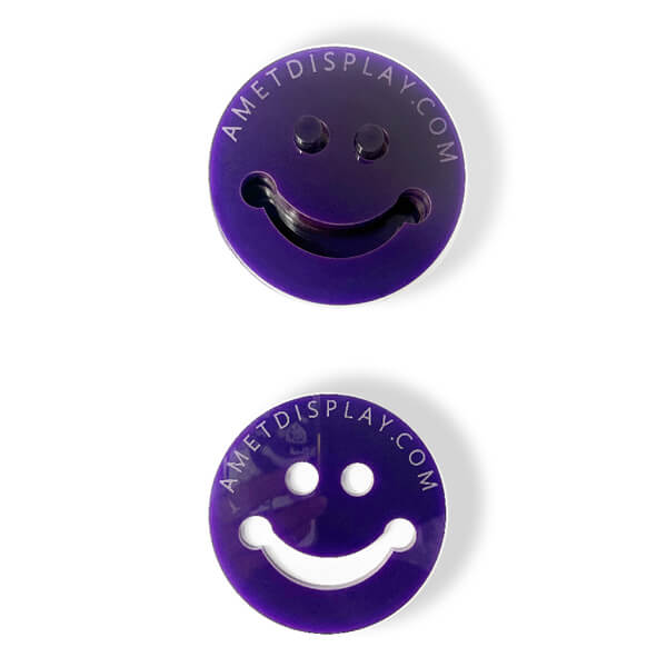 Purple Acrylic Smiley Collection Coaster Set