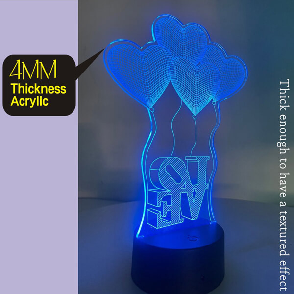Custom Anime Vision Illusion Decorative 3D LED 7 16 Color Changing USB Power Touch Desk Lamp Acrylic