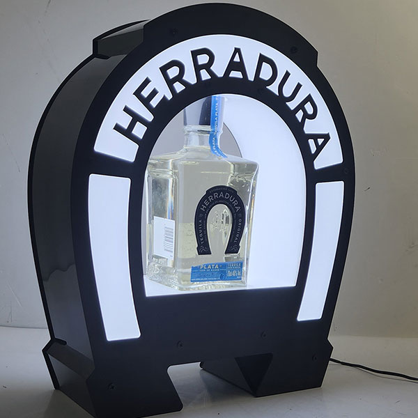 Custom LED Acrylic Wine Bottle Stand Plastic Display Rack